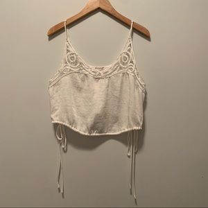 Free People Lace Tie Crop Tank Top